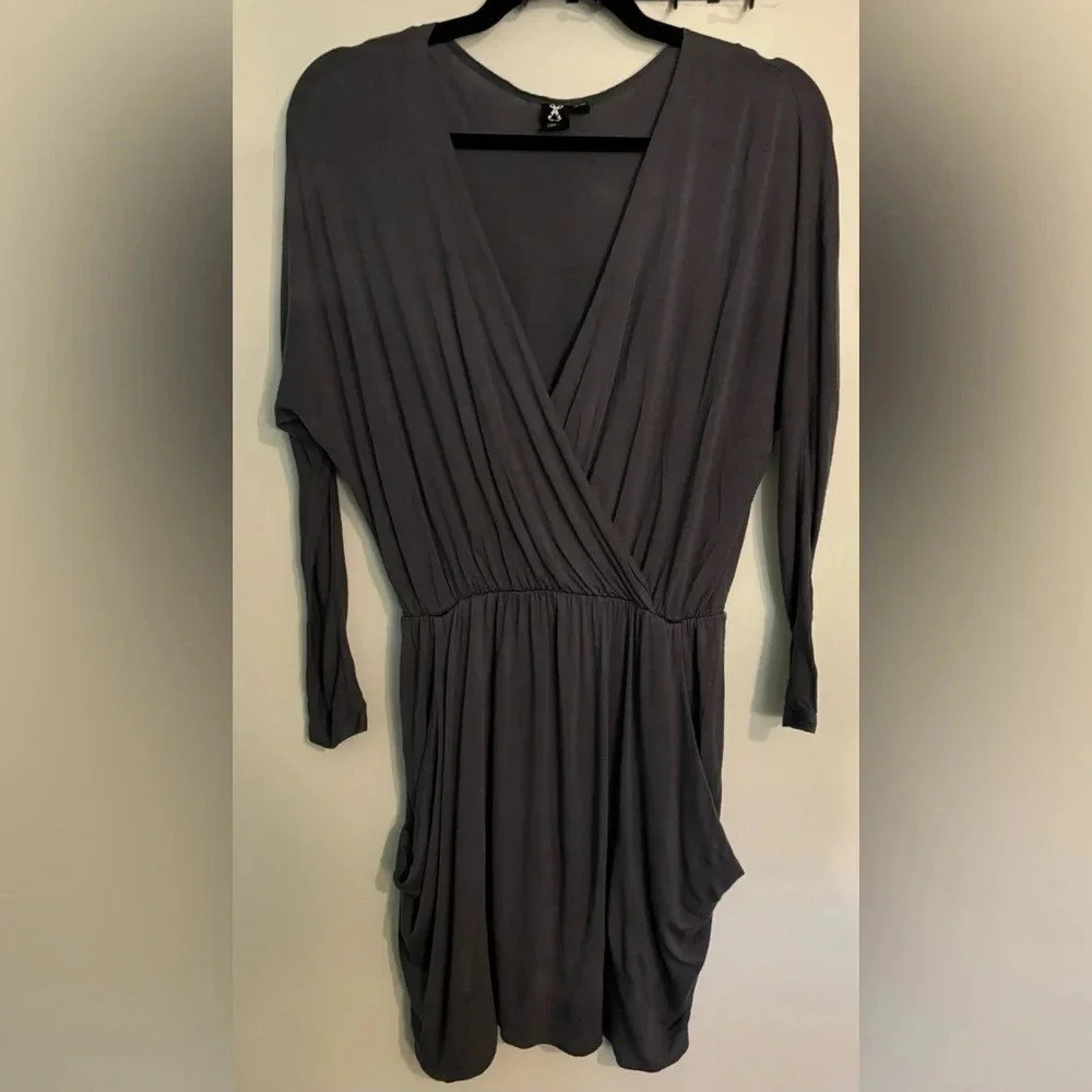 Urban Renewal Womens Long Sleeve Mini Dress with Pockets Size Small Gray